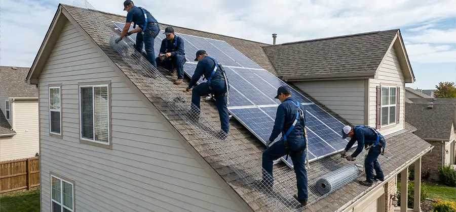Pigeon Wire for Solar Panels in Wilsonville